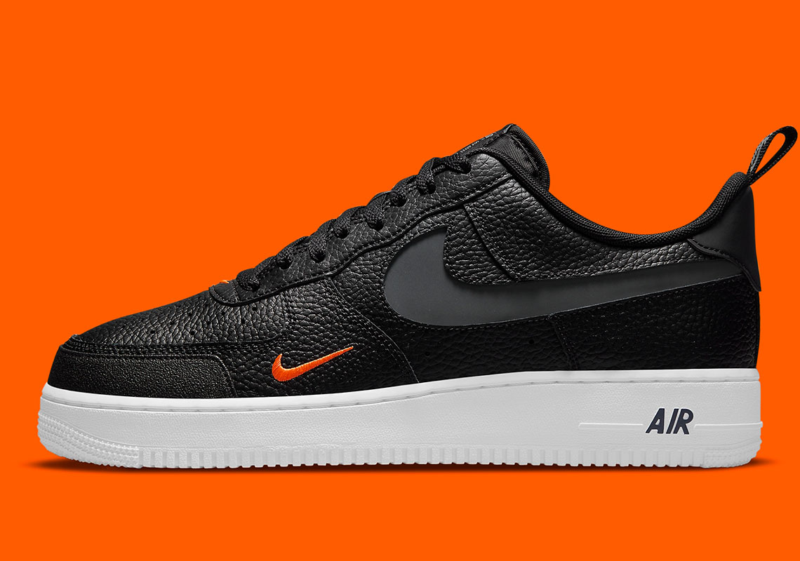 Nike Air Force 1 Black Orange Reflective Dj6887 001 11