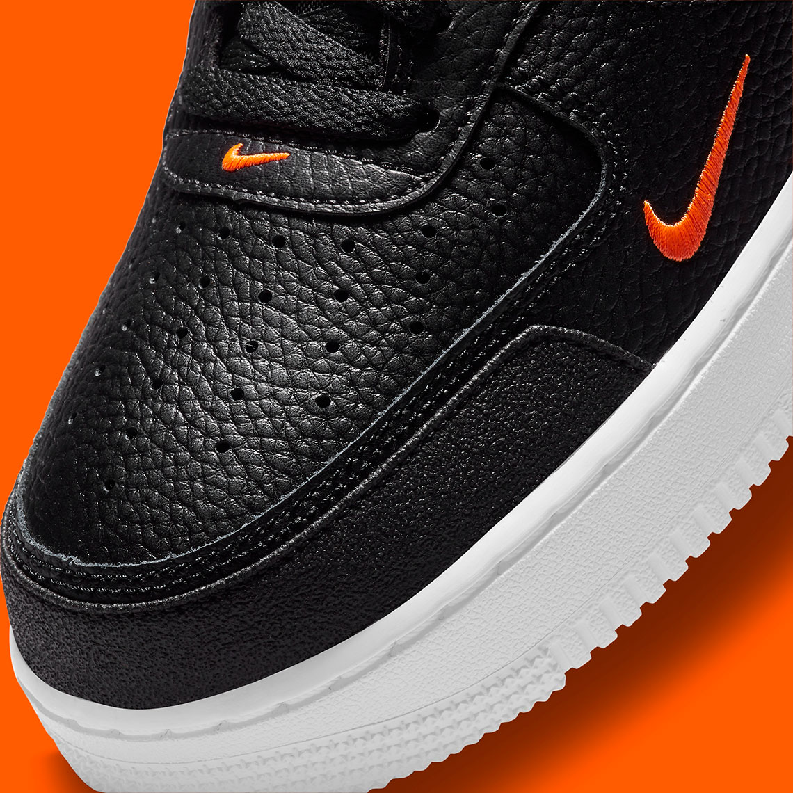 Nike Air Force 1 Black Orange Reflective Dj6887 001 2