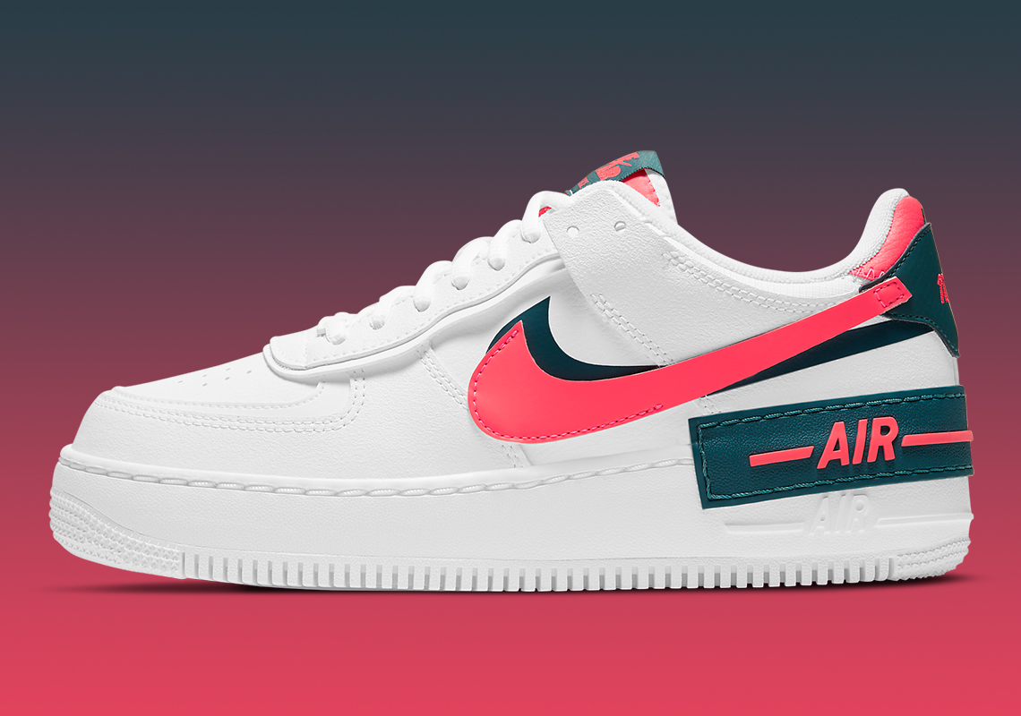 Nike Air Force 1 Shadow White Solar Red Dark Teal Green Db3902 100 8