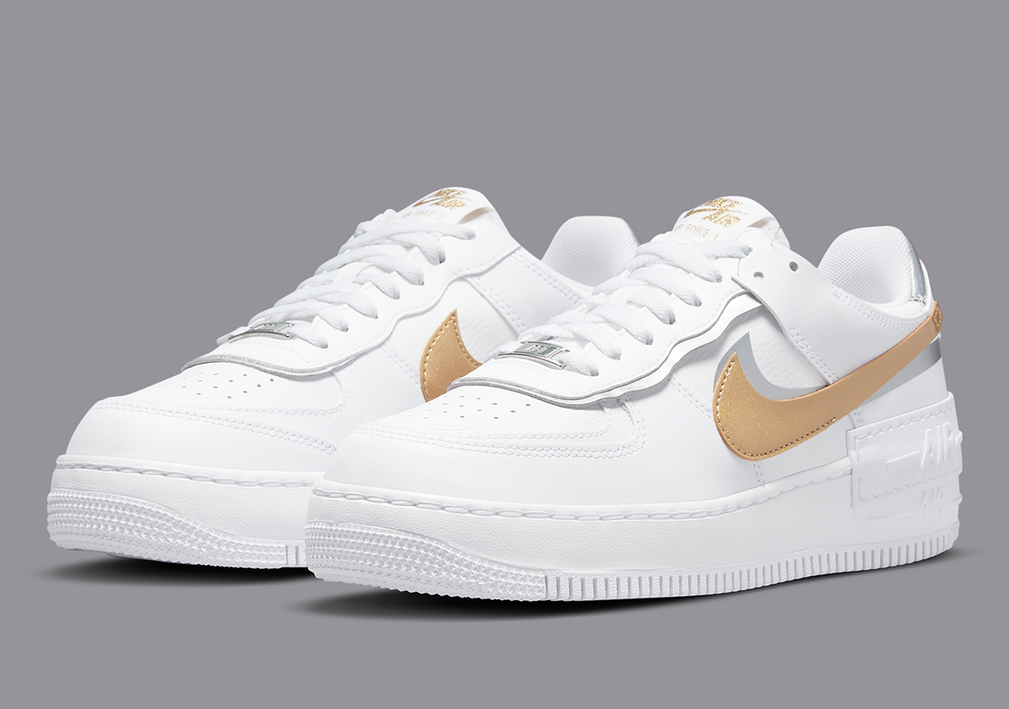 Nike Stacks Gold Over Silver On The Air Force 1 Shadow