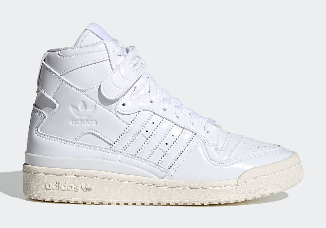 The adidas Forum High Appears In White Patent Leather