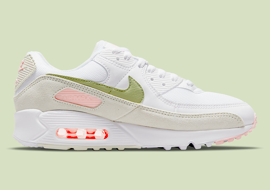 Nike Air Max 90 Wmns White Light Olive Light Pink Dm2874 100 6