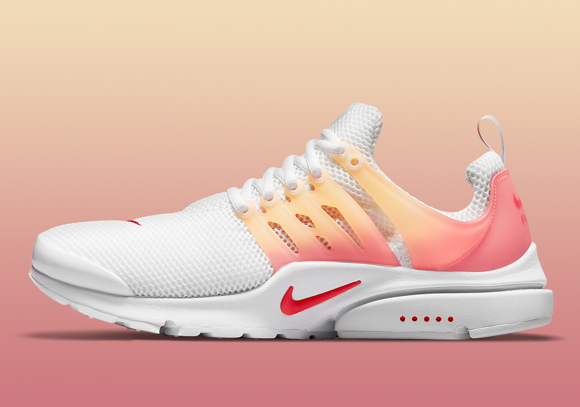 A Sunrise Gradient Covers The Exterior Frame Of The Nike Air Presto