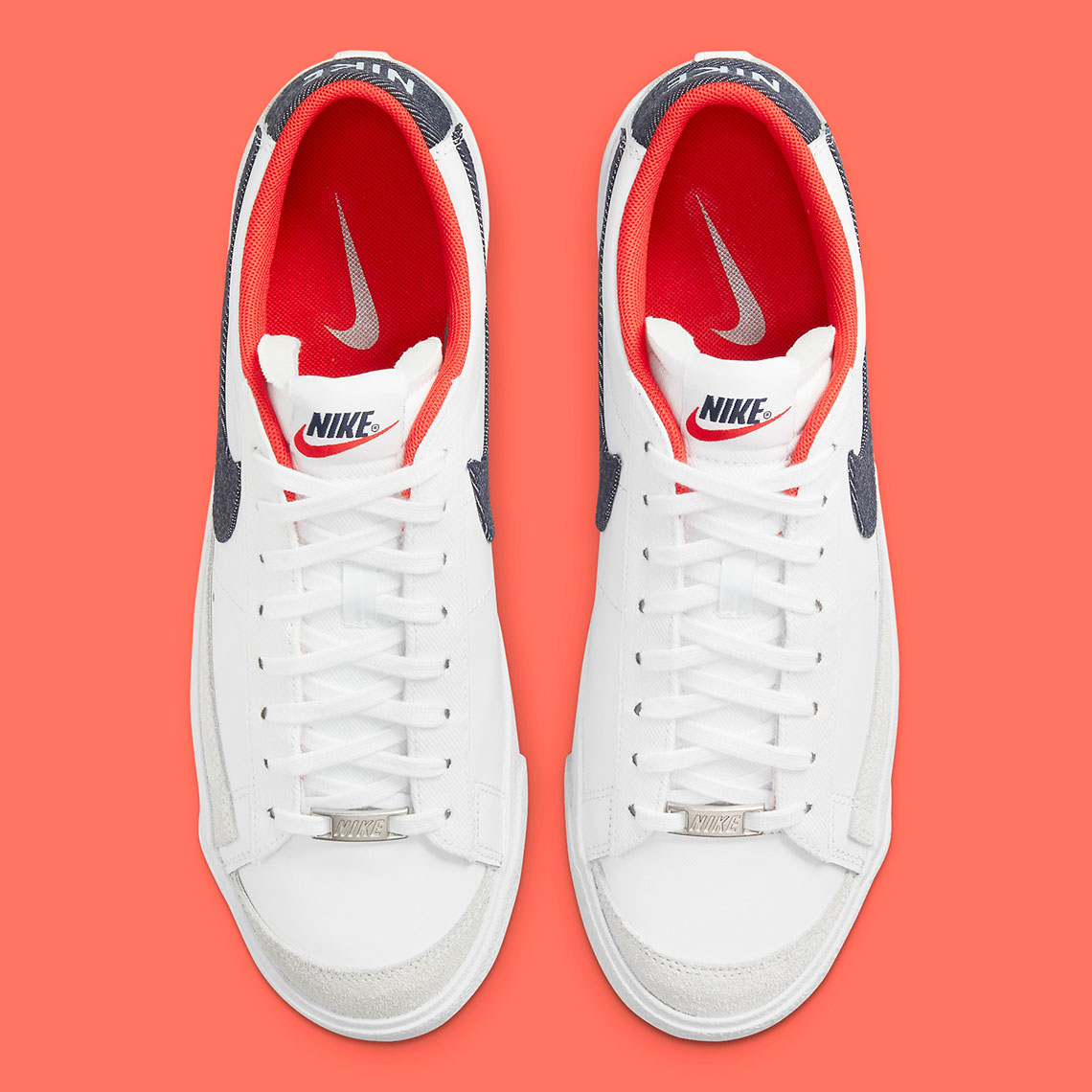 Nike Blazer Low 77 White Red Blue Dj6201 100 2