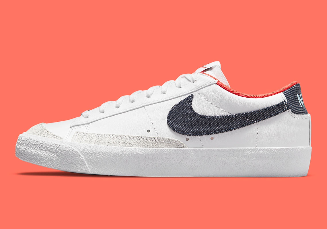 Nike Blazer Low 77 White Red Blue Dj6201 100 3