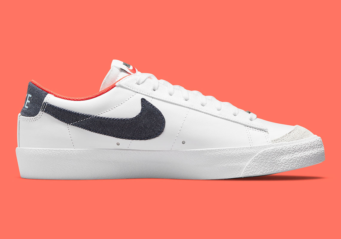 Nike Blazer Low 77 White Red Blue Dj6201 100 7