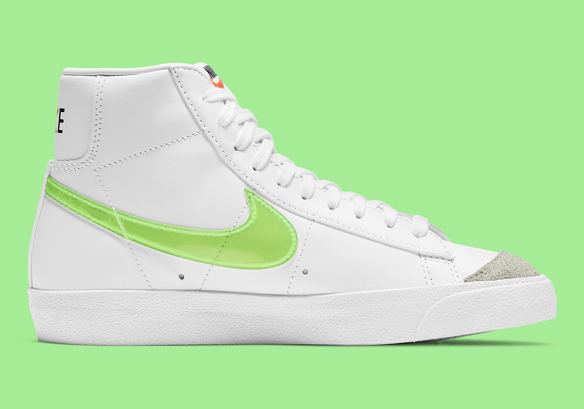 Nike Blazer Mid 77 Wmns White Orange Black Volt Dj3050 100 5