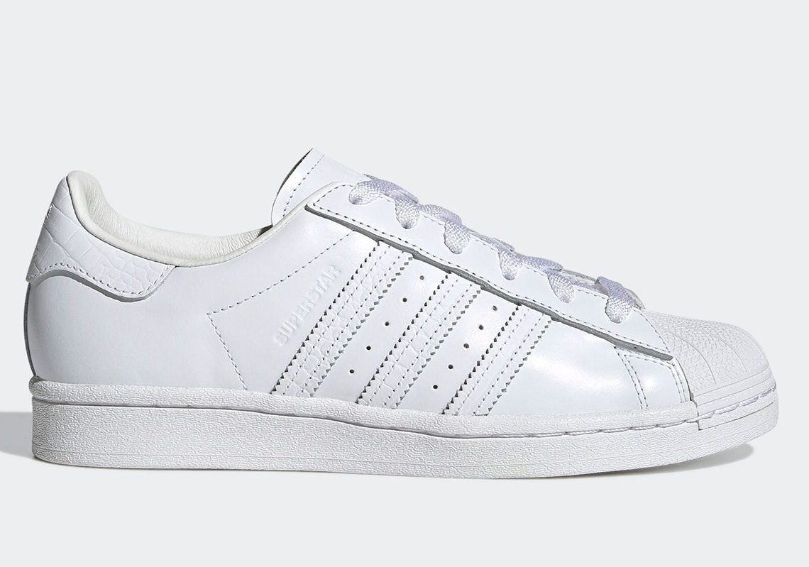 BEAMS Brings All-White Premium Leather And Croc To The adidas Superstar