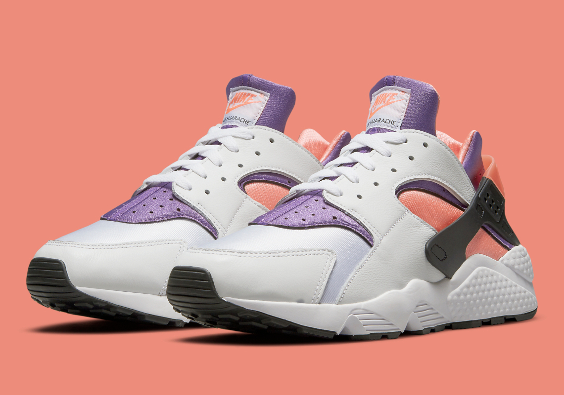 The Nike Air Huarache Appears With "Bright Mango" Accents