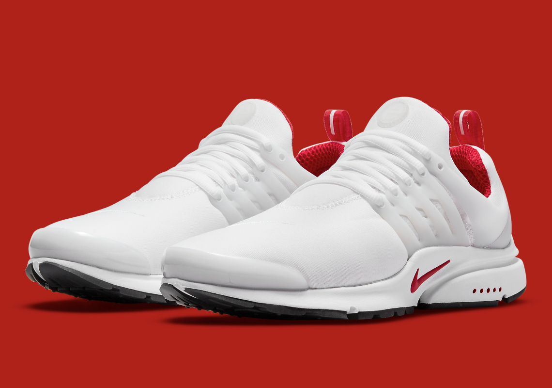 The Nike Air Presto Continues It Clean T-Shirt Look In White And Red