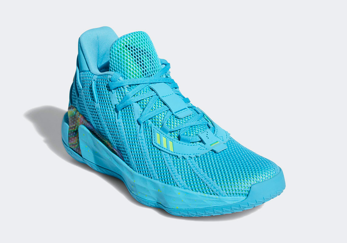 Adidas Dame 7 Signal Cyan Team Shock Pink Team Solar Green Fz1050 4