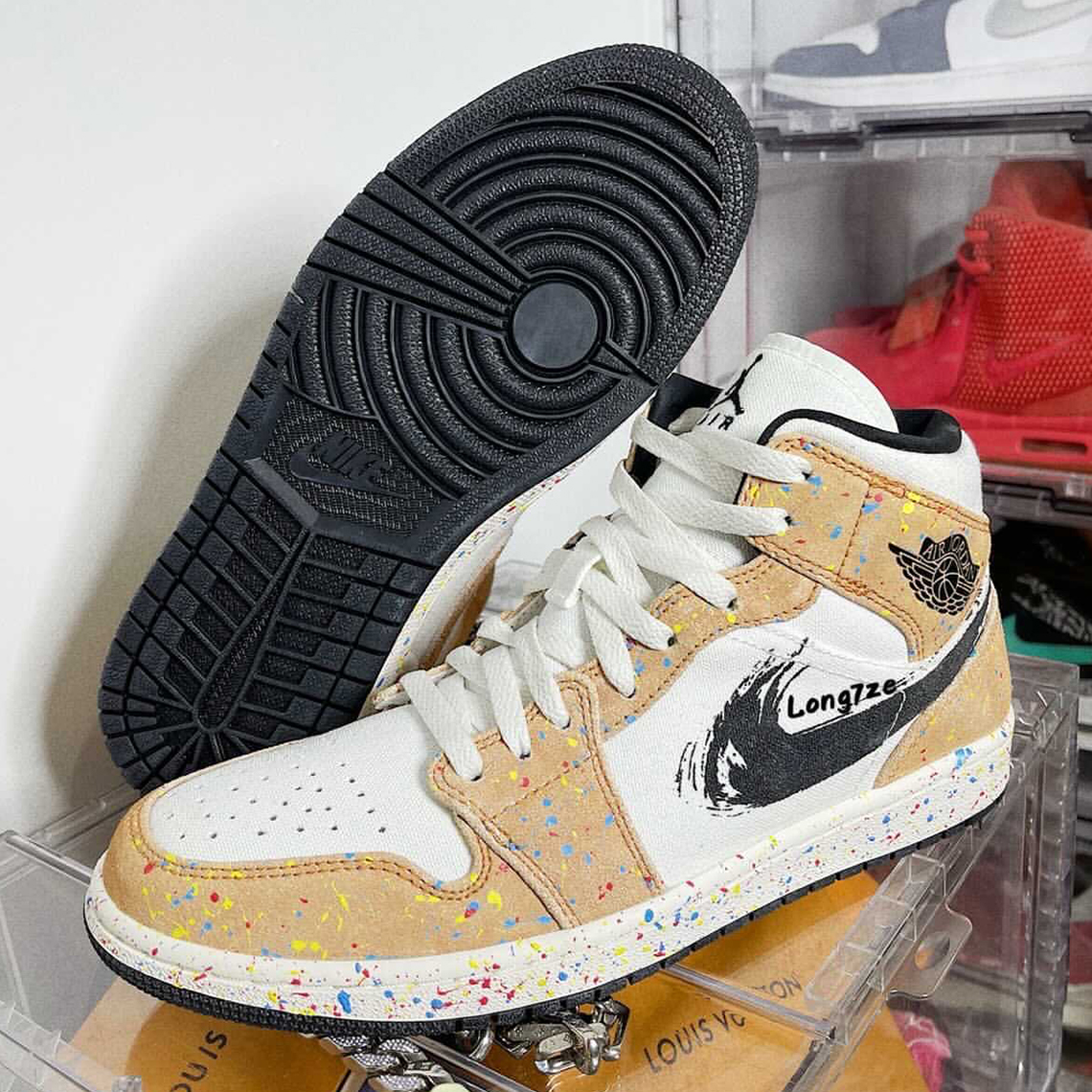 Air Jordan 1 Mid Paint Splatter Brush Stroke 2