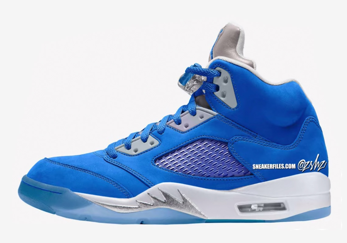 Air Jordan 5 Blue Silver Holiday 2021