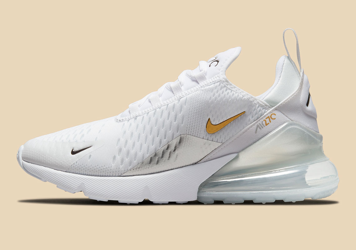 Nike Air Max 270 Wmns White Metallic Gold Metallic Silver Dm3080 100 2