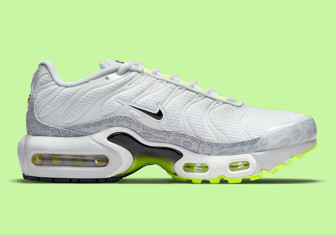 Nike Air Max Plus Gs White Neon Grey Black Cd0609 015 3