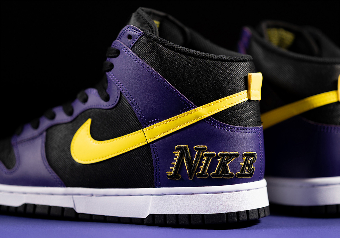 Nike Dunk High Emb Lakers Dh0642 001 2