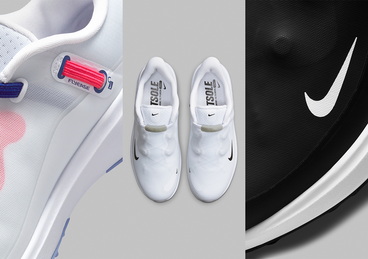 Nike's Easy-Entry FlyEase Mechanism Appears On The Women's React Ace Tour Golf Shoe