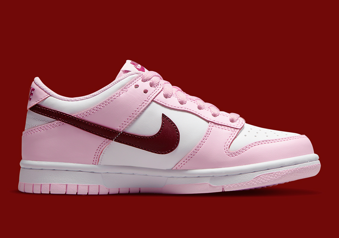 Nke Dunk Low Gs Pink Red White Cw1590 601 1