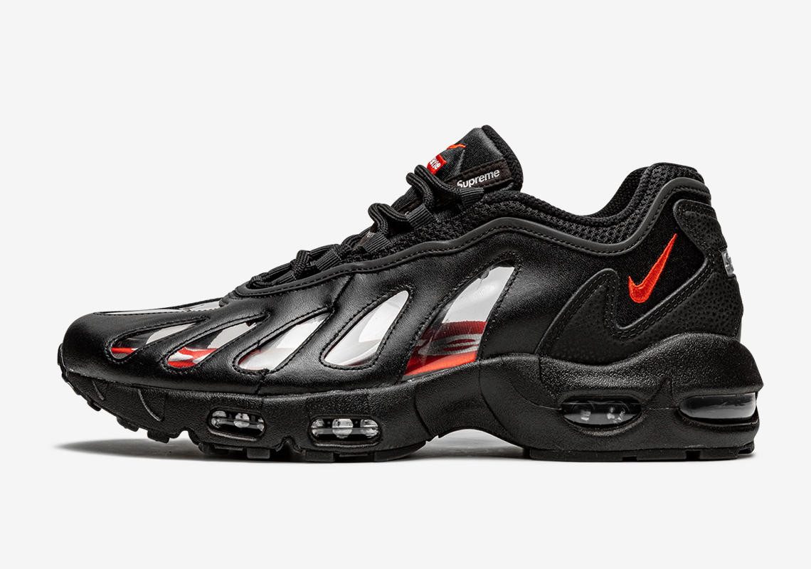 Supreme Nike Air Max 96 Black Speed Red Clear Cv7652 002 1