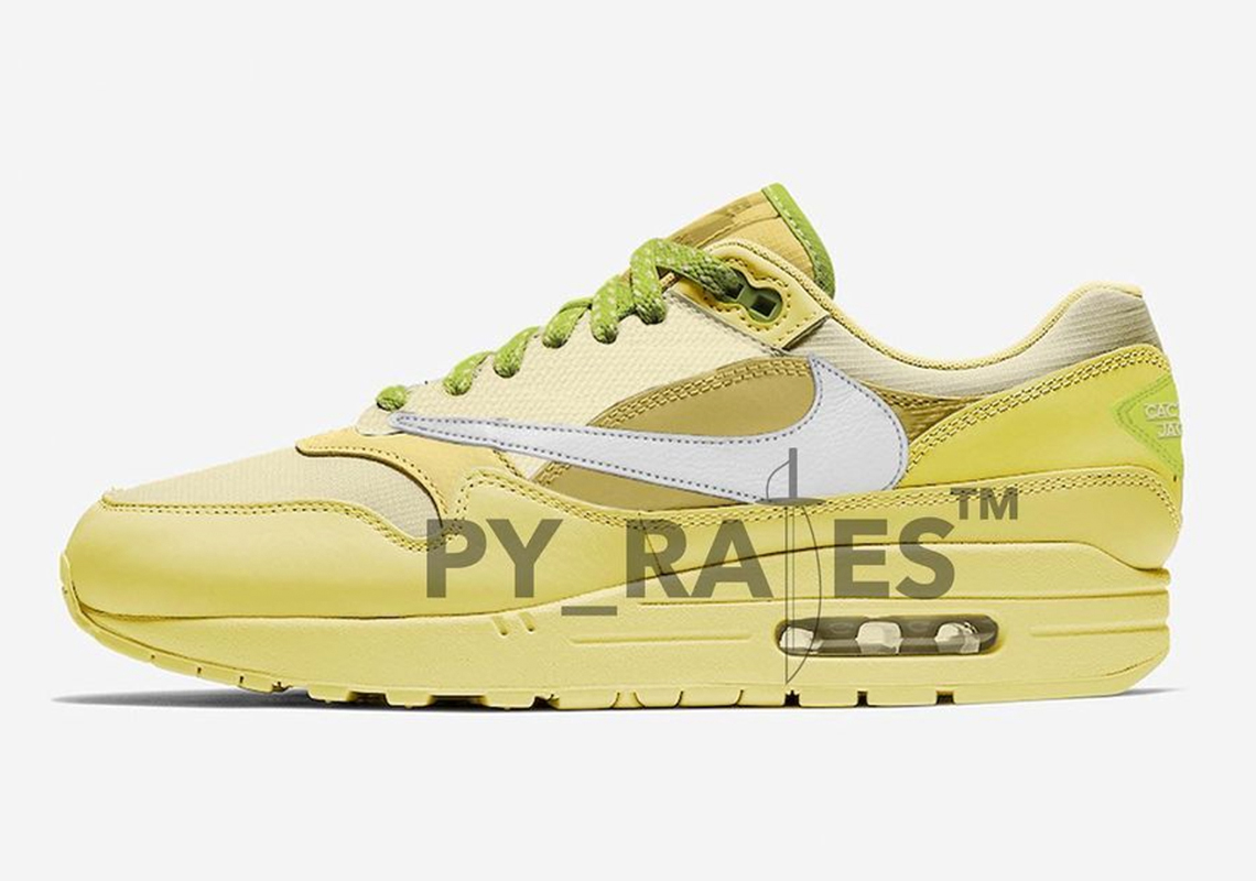 Travis Scott Nike Air Max 1 Saturn Gold Tea Tree Mist Tent