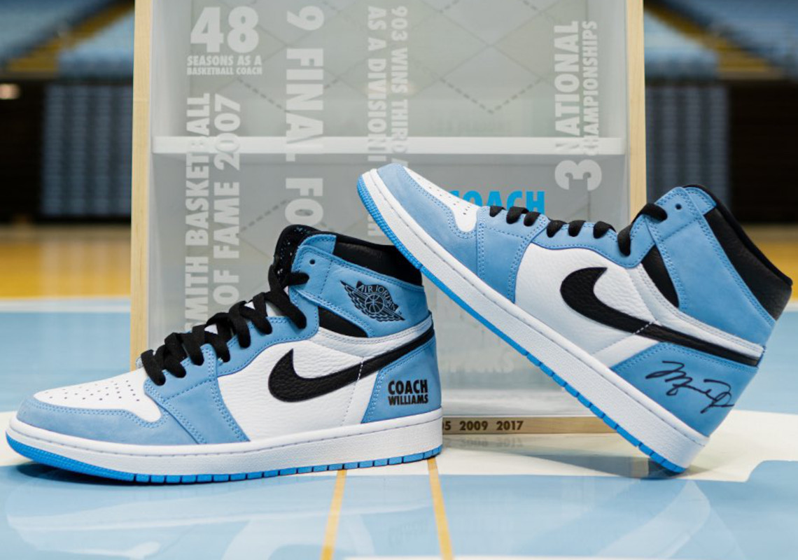 Roy Williams-Gifted Air Jordan 1 "University Blue" Autographed By Michael Jordan