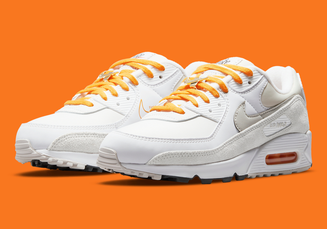 The Latest Nike Air Max 90 "First Use" Features Sparse Hits Of Orange