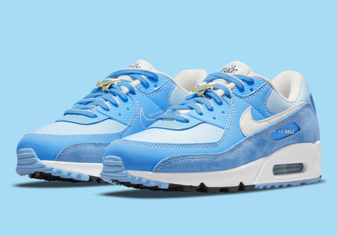 A Third Nike Air Max 90 "First Use" Appears With Shades Of "University Blue"