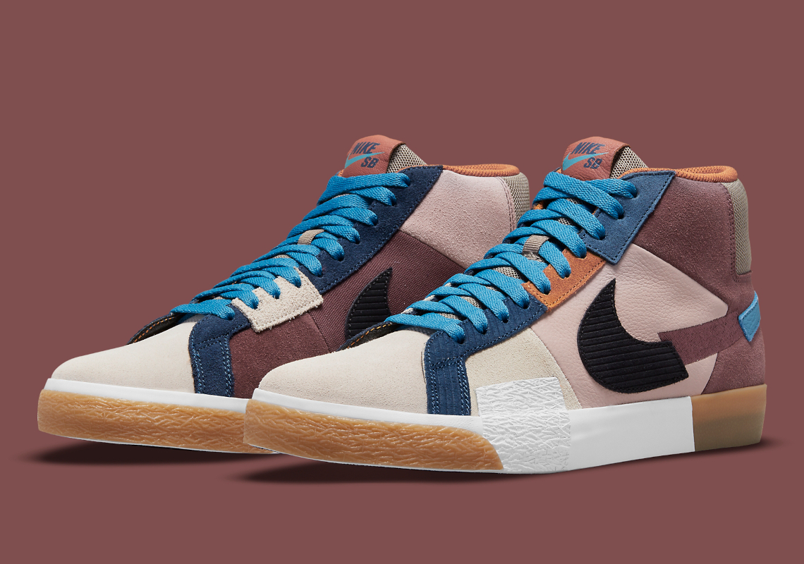 The Latest Nike SB Blazer Mid "Mosaic" Mixes Blues And Earth Tones