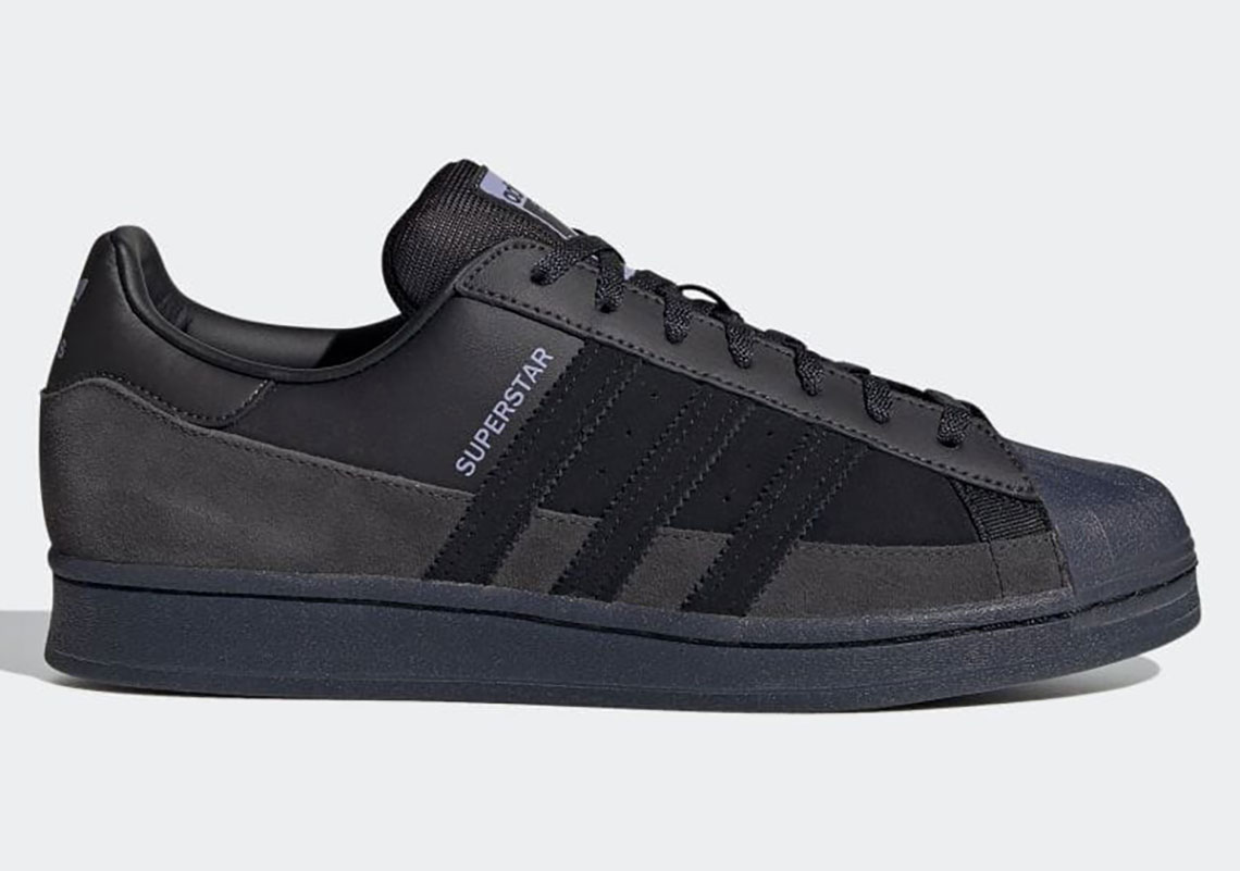 The adidas Superstar Goes All Black With Suede Mudguards