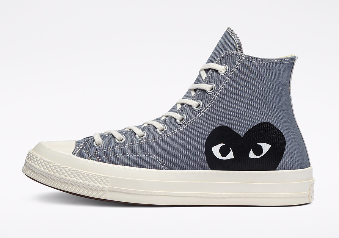 Cdg Play Converse Chuck 70 Steel Grey 171847c 1