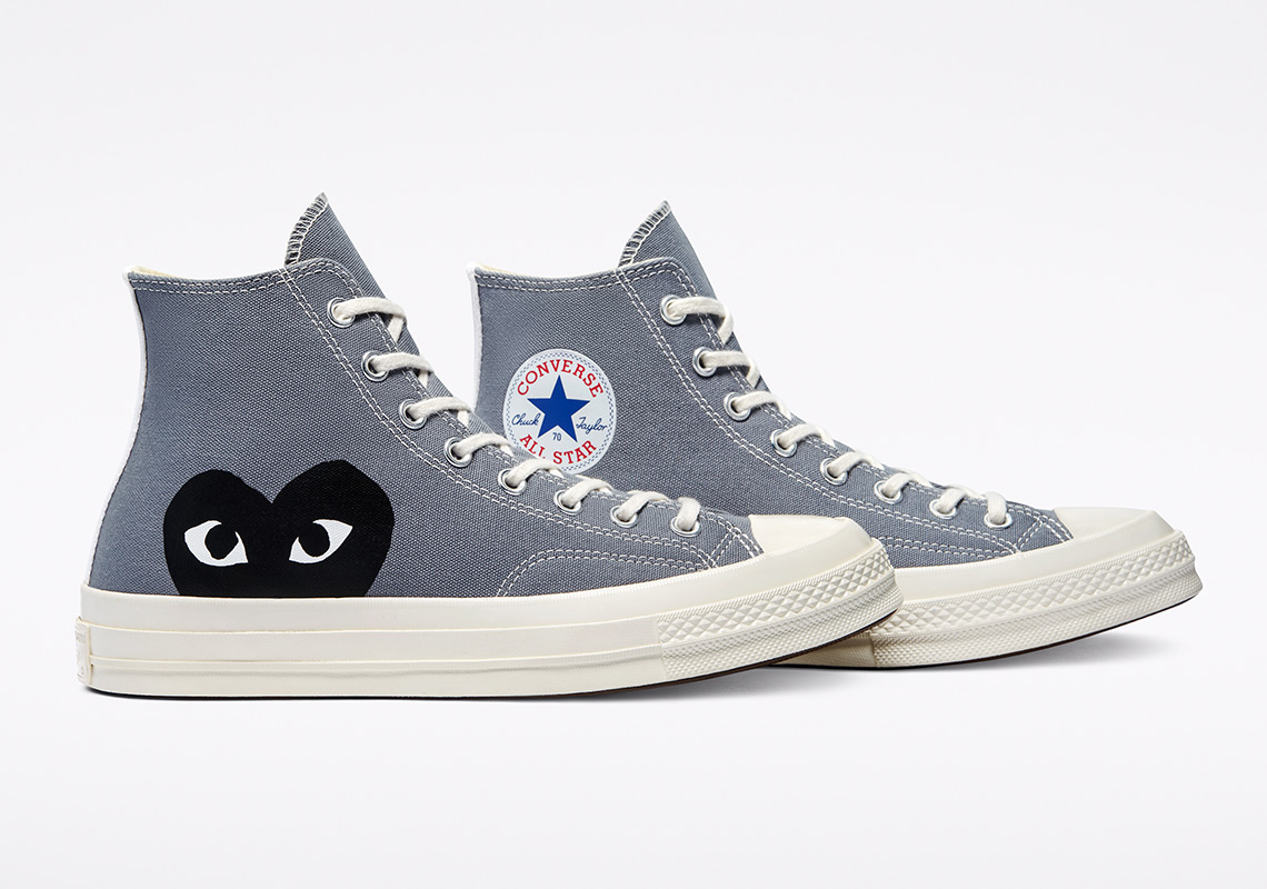 Cdg Play Converse Chuck 70 Steel Grey 171847c 2