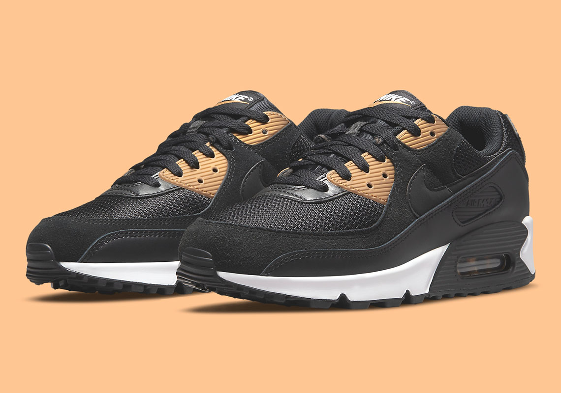 The Nike Air Max 90 Gets A Sleek Black And Gold Arrangement