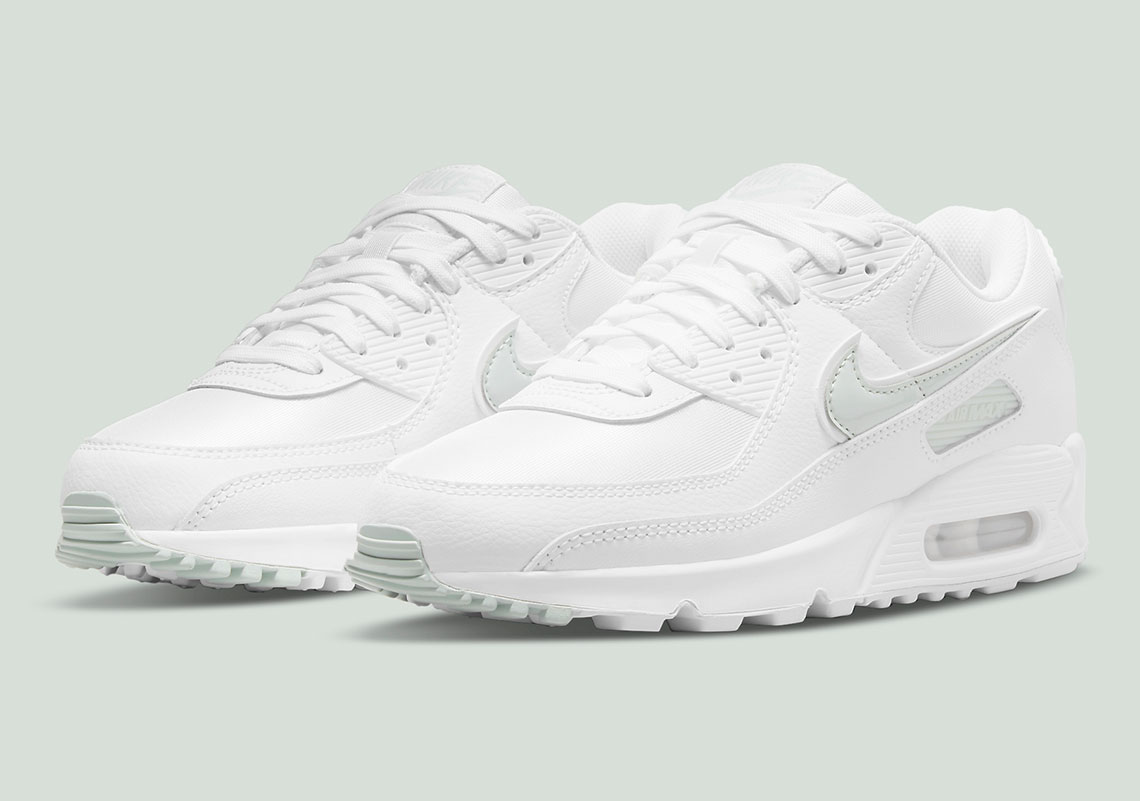 Hints Of Pistachio Frost Are Chilling On A Nearly All-White Nike Air Max 90