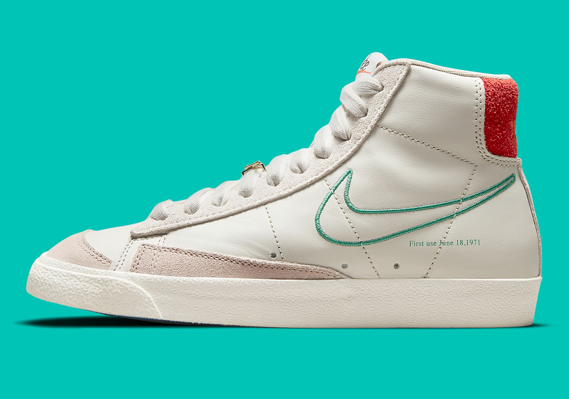 Nike Blazer Mid 77 Light Bone Green Noise Cream Sail Dh6757 001 6