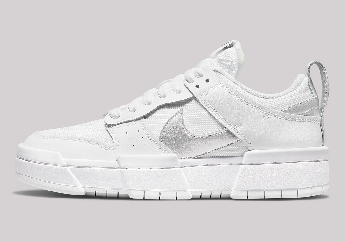 Nike Dunk Low Disrupt Wmns White Black Metallic Silver Dj6226 100 7