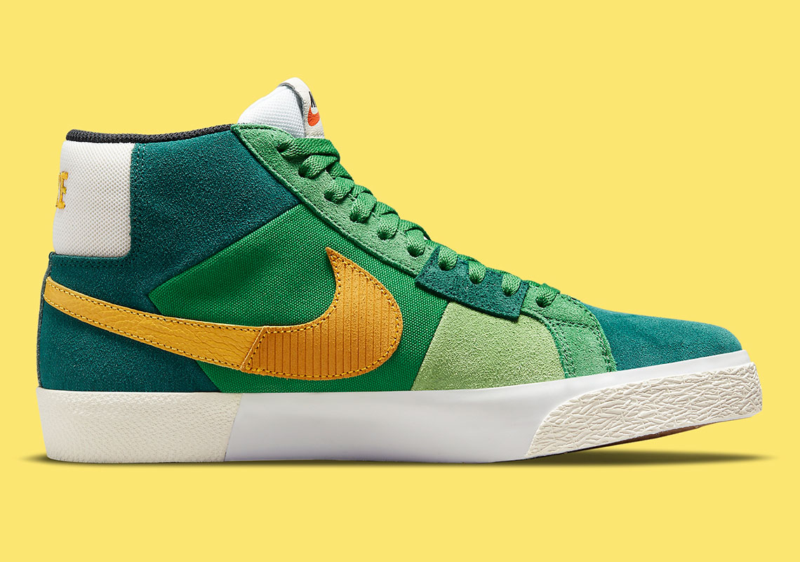 Nike Sb Blazer Mid Mosaic Green Yellow Da8854 300 3