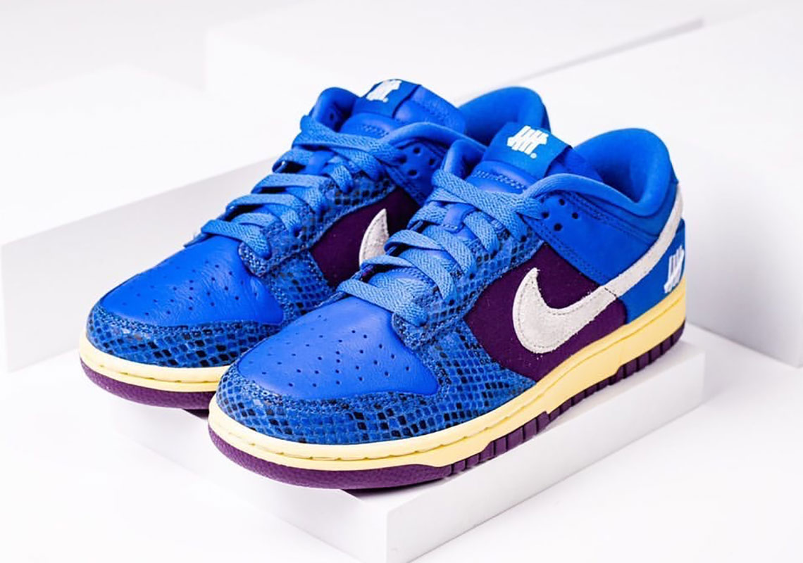 Undefeated Nike Dunk Low Blue Snakeskin 4