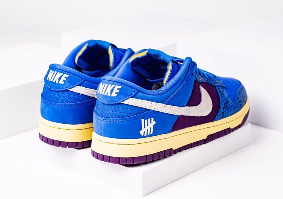 Undefeated Nike Dunk Low Blue Snakeskin 6