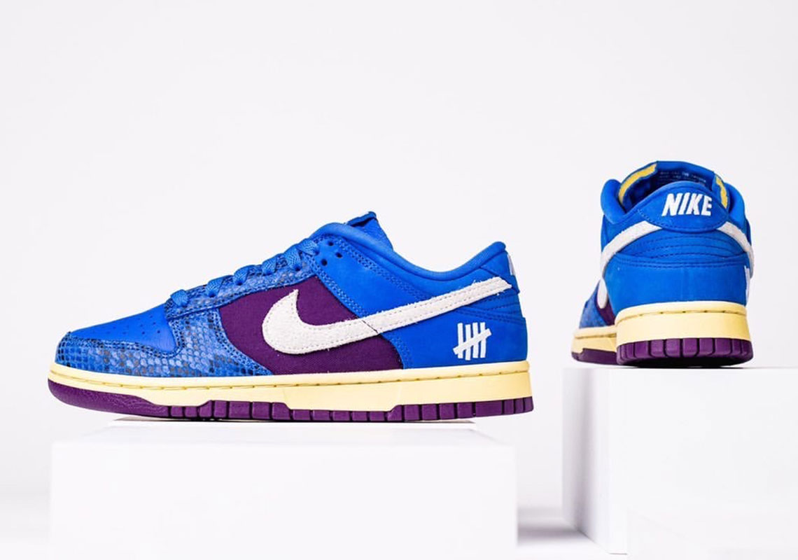 Undefeated Nike Dunk Low Blue Snakeskin 7