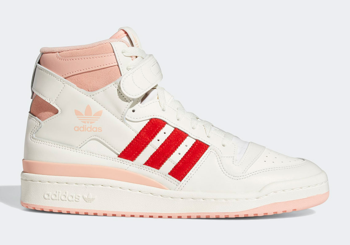 Adidas Forum 84 Hi Off White Pink Glow Vivid Red H01670 1