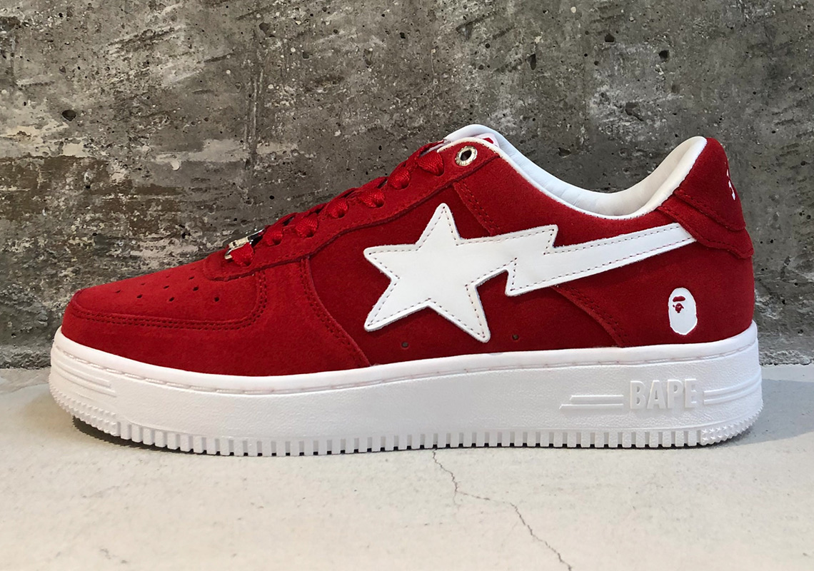 Bape Bapesta Suede Pack Red June 2021