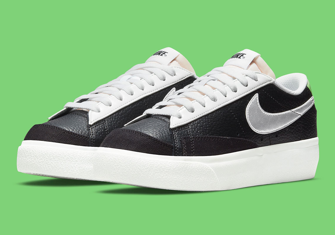 A Pitch-Black Upper And Chrome Details Are Just The Start Of This Bold Nike Blazer Low Platform