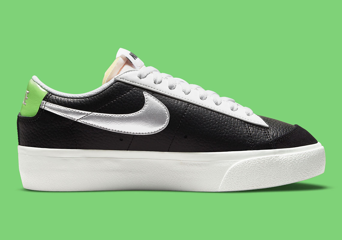 Nike Blazer Low Black Silver Metallic Green Dn8010 001 2