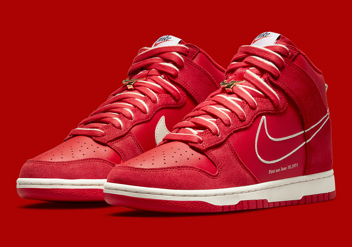 Nike Dunk High SE "First Use" Appears In University Red