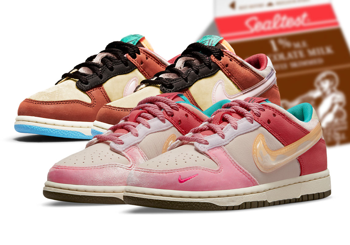 Social Status' Nike Dunk Low Collaboration Inspired By Milk Cartons Given During Summertime Free Lunches