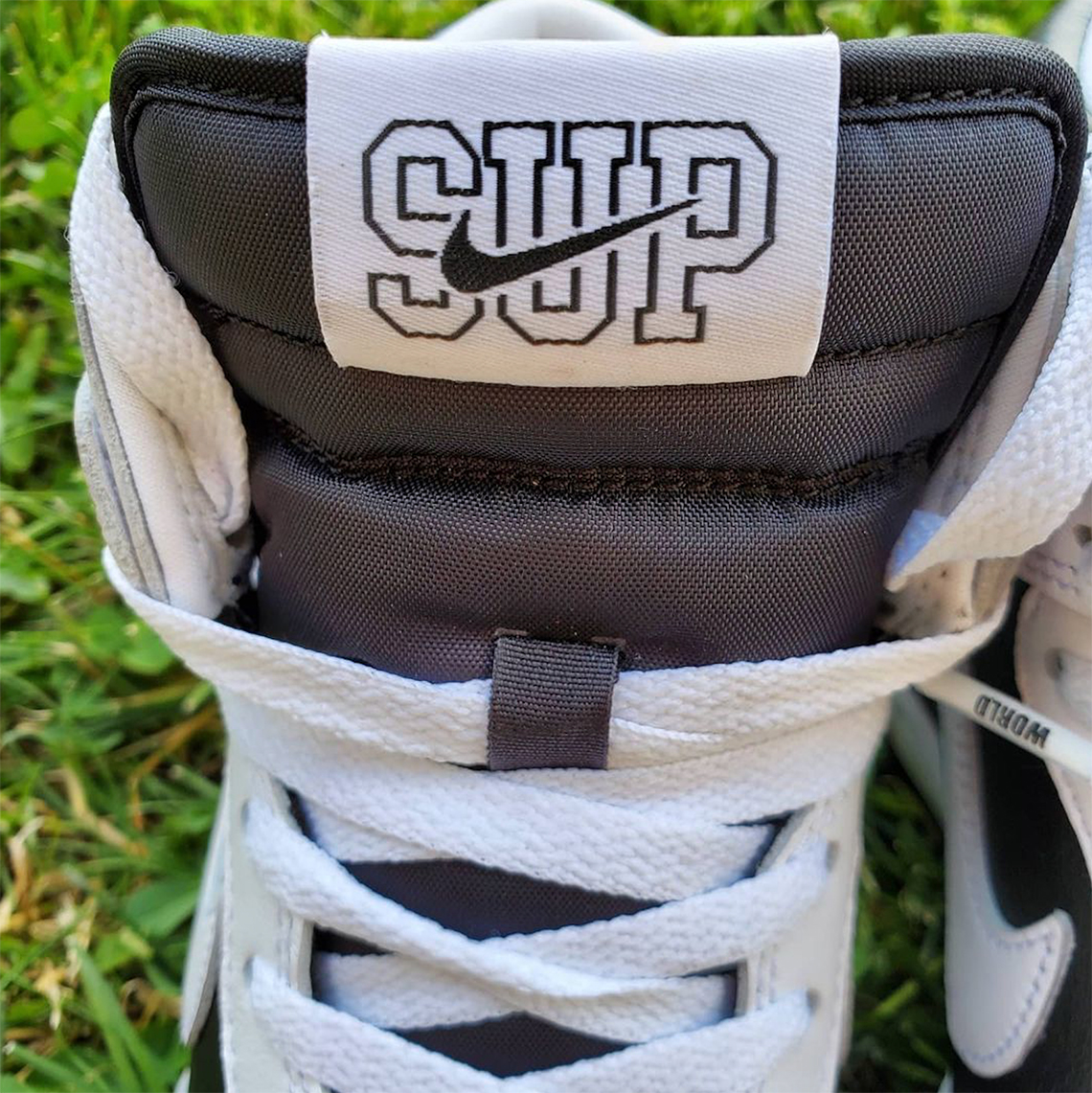 Supreme Nike Dunk High White Black 2021 8