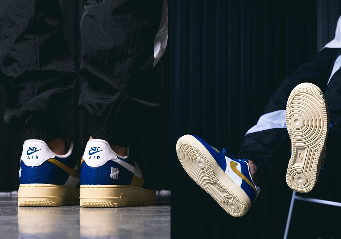 Undefeated Nike Air Force 1 Low Croc Blue Yellow 1