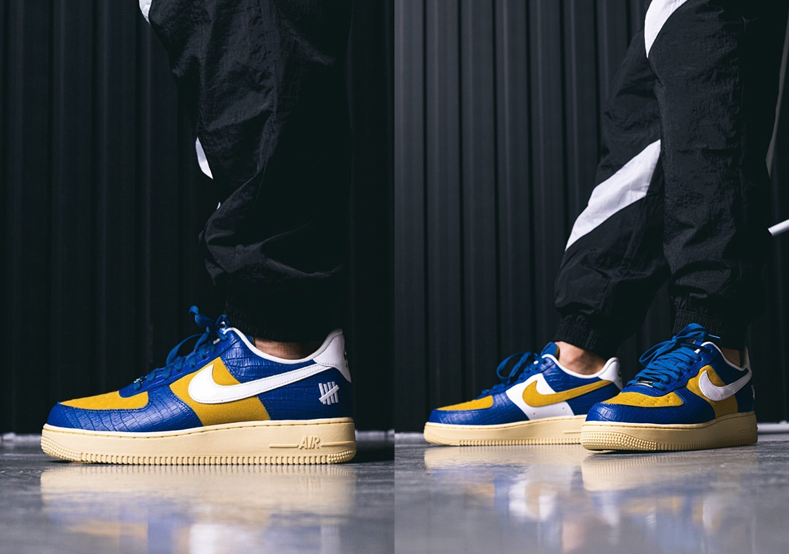 Undefeated Nike Air Force 1 Low Croc Blue Yellow 3