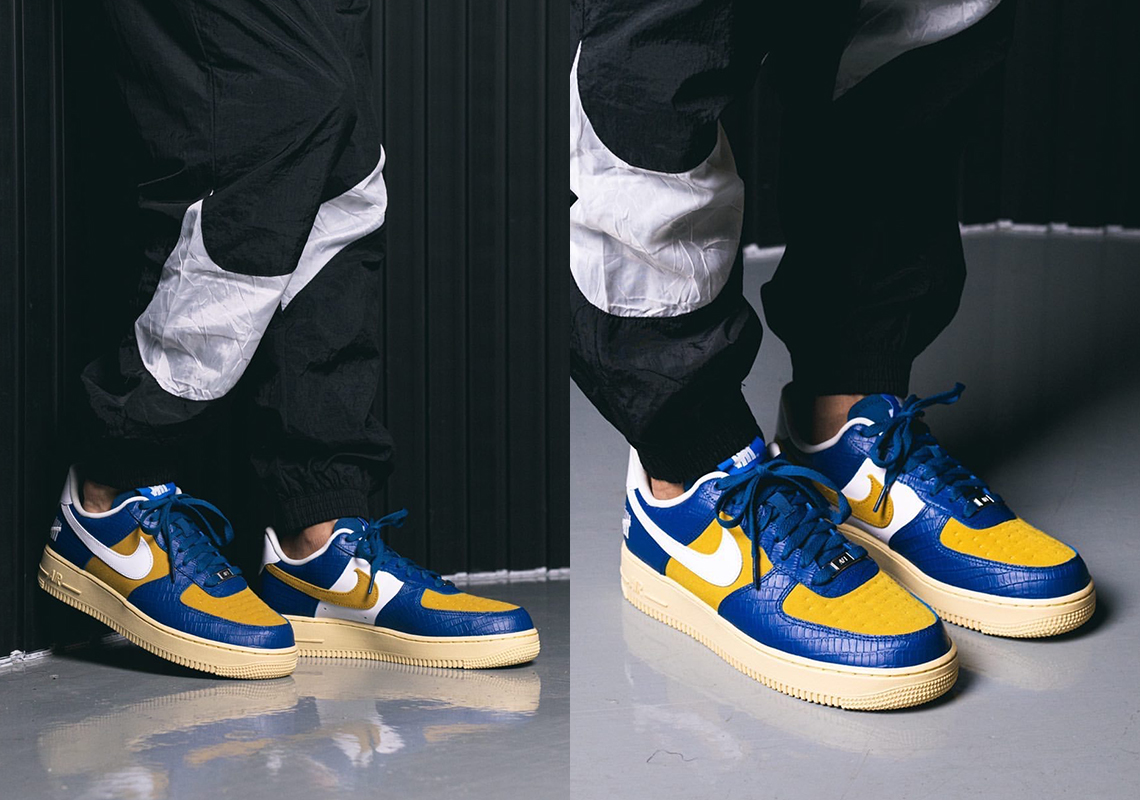 Undefeated Nike Air Force 1 Low Croc Blue Yellow 4