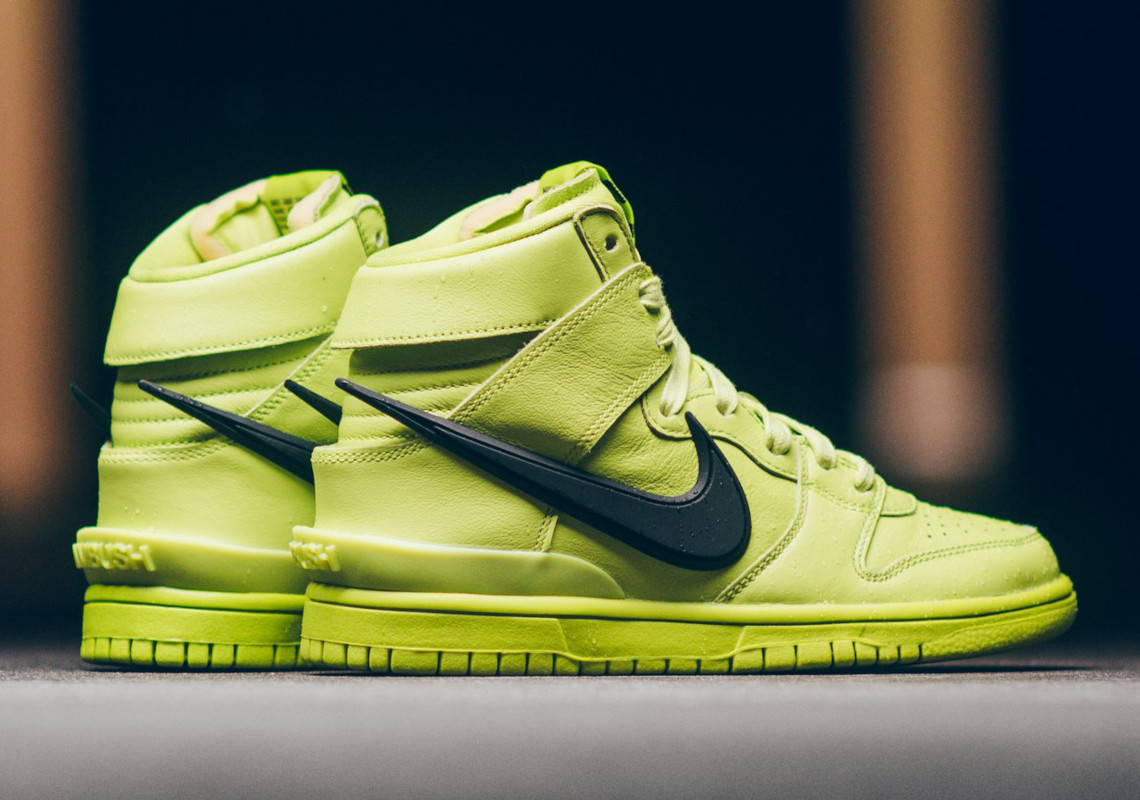 The AMBUSH x Nike Dunk High "Atomic Green" Releases Tomorrow